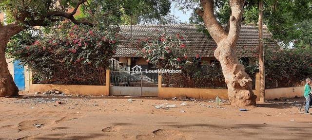 Maison avec bougainvillées et portail métallique à Atar